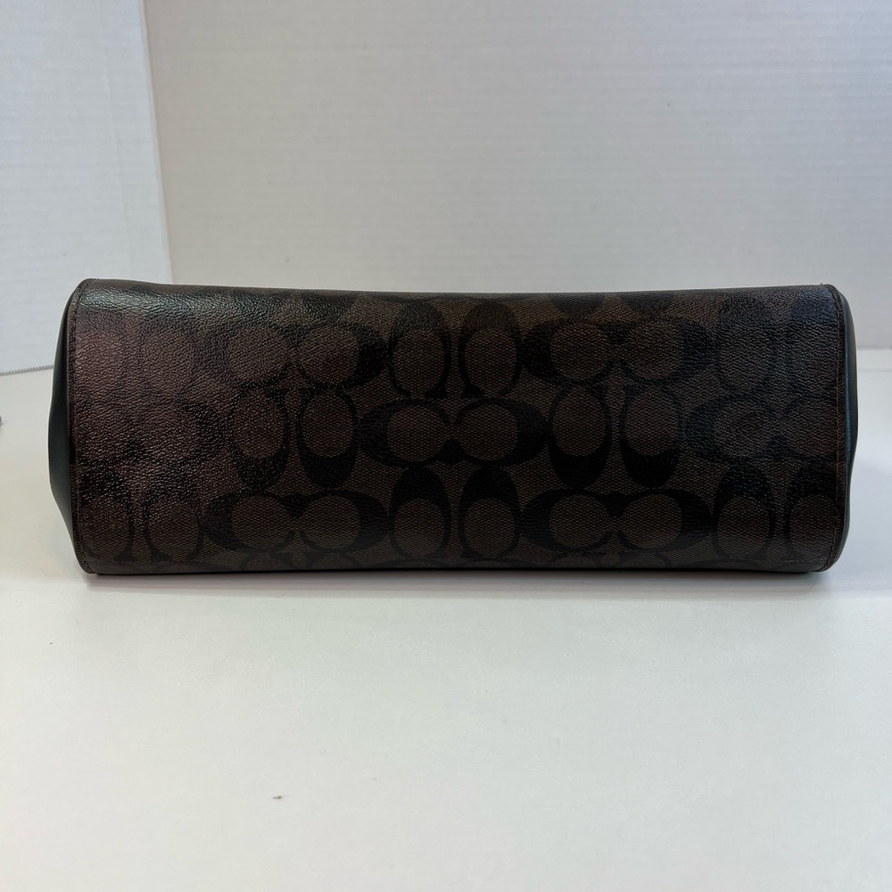 Coach Etta Brown & Black Signature Coated Canvas & Leather Carryall W/COA - Picture 7 of 14